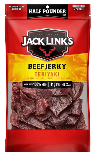 Vista 15 de Jack Link's carne de res Jerky, dulce & caliente, ½ libra, bocadillo de carne sabrosa, 0.32 onzas de proteína y 80 calorías, fabricado con carne
