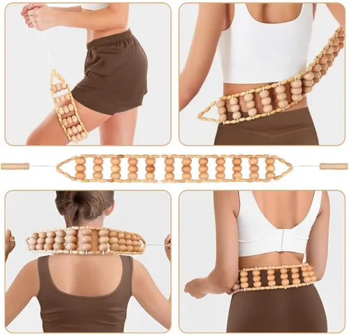 Vista 5 de JUANWAN 12-in-1 Wood Therapy Massage Tools Lymphatic Drainage Massager Wooden Massage Body Sculpting Tools Maderoterapia Kit Wood Therapy Tools for