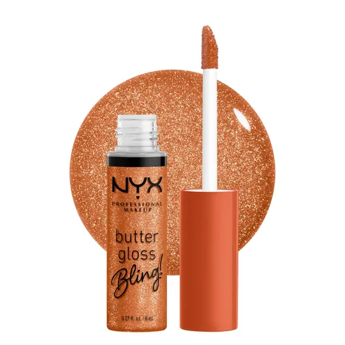 Vista 13 de NYX MAQUILLAJE PROFESIONAL Brillo de mantequilla, brillo de labios no pegajoso - tarta de queso de fresa (rosa cálido)