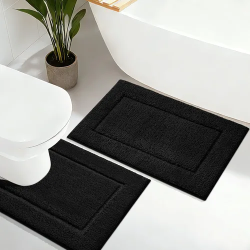 Vista 44 de Alfombras de baño de 24 x 17 pulgadas, microfibra extra suave y absorbente, parte trasera antideslizante, secado rápido, lavable a máquina, tapetes
