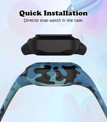 Vista 7 de MoKo Paquete de 2 correas compatibles con Garmin Vivofit JR 3 Tracker, correa de repuesto ajustable con patrón de impresión de silicona suave