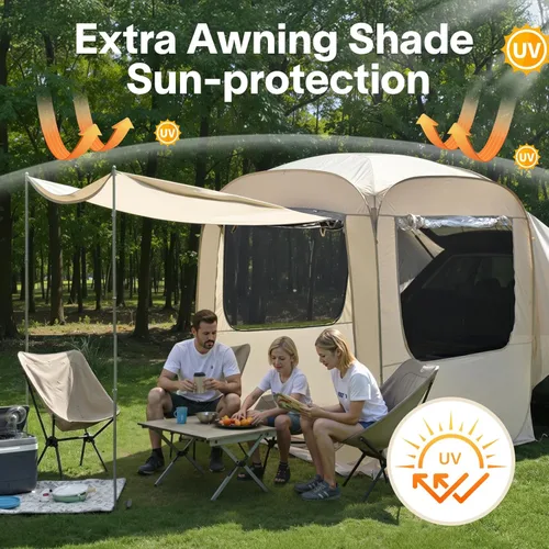 Vista 8 de Alvantor® SUV Tailgate Tent, Instant Pop Up Car Tent Creates Extra Living Space, UV Protection, Quick Setup in Seconds for Family, Road Trips