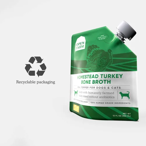 Vista 5 de Open Farm Caldo de hueso, adorno de comida para perros y gatos con carne de origen responsable y superalimentos sin sabores artificiales ni
