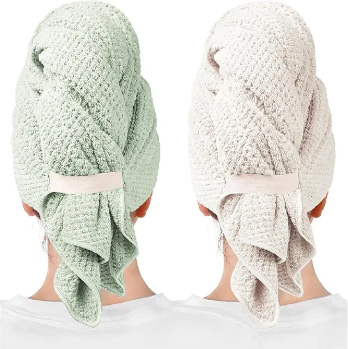 Vista 14 de ROLSHOL Paquete de 2 Toallas Grandes de Microfibra para el Cabello para Mujeres, Súper Absorbentes y de Secado Rápido, Envoltorio de Toalla