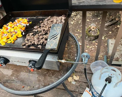 Vista 6 de Manguera adaptadora de propano de 6 pies, convertidor de 1 libra a 20 libras con regulador de gas de repuesto para parrilla de mesa Blackstone de 17