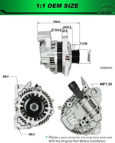 Vista 264 de Alternador de 4.0L para: Ford Explorer 2002 2003 2004, Explorer Sport Trac 2001-2004 para: Mercury Mountaineer 2001-2004, polea de 6 ranuras de 12V