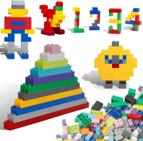 Vista 14 de PicassoTiles Juego de 150 piezas de bloques de construcción de ladrillos de construcción grandes, juego de ladrillos STEM, juego de aprendizaje
