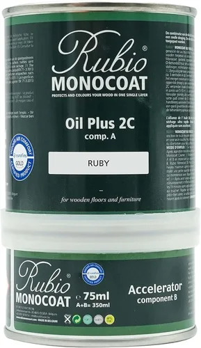 Vista 204 de Rubio Monocoat Tinte y Acabado para Madera 650 pies² - Blanco 5% Oil Plus 2C Secado Rápido, Aceite para Madera de Linaza Ecológico para Uso