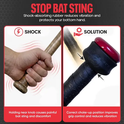 Vista 2 de Anillo de estrangulamiento de Grip-N-Rip para bate de béisbol/sóftbol con empuñadura de botón y apilable para un ajuste personalizado y comodidad