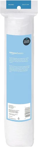 Vista 2 de Amazon Basics Rondas hipoalergénicas 100% algodón para eliminación de maquillaje y cuidado de la piel, 100 unidades, 1 paquete