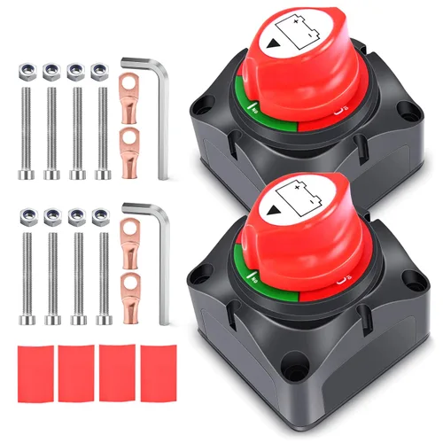 Vista 11 de Nilight - Interruptor de batería 1-2-Ambos-apagado, interruptores de corte maestro de desconexión de 12V-48V para lancha, automóvil, caravana
