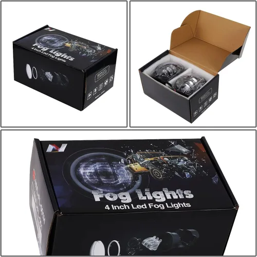 Vista 7 de Conjunto de luces antiniebla LED de 4 pulgadas con anillo de halo DRL, señal de giro compatible con Wrangler 07-17 / 14-18 Cherokee / 11-14 Charger