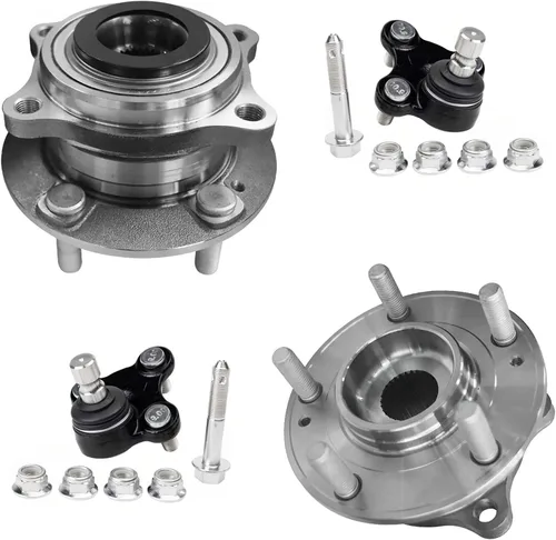 Vista 201 de Detroit Axle - Kit de 4 piezas de manguetas de dirección para Honda Civic 2006-2011, 2 manguetas de dirección delanteras y bujes de ruedas