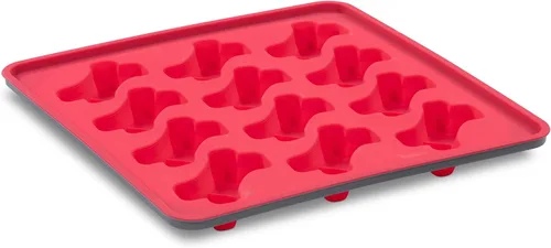 Messy Mutts Moldes de silicona enmarcados para hacer golosinas y decoraciones | Bandeja de 10 x 10 pulgadas | 12 cavidades en forma de hueso | Apto