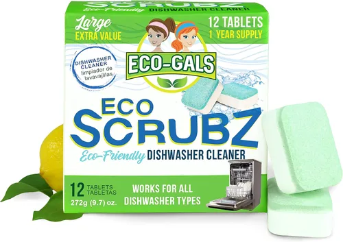 Vista 7 de Eco-Gals Eco Swirlz - Limpiador de lavadora con limpiador de lavavajillas Eco Scrubz, 36 tabletas de limpieza profunda