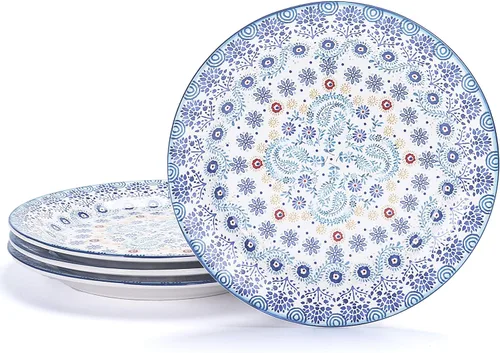 Vista 21 de Bico Blooming Moment - Juego de 4 platos para ensalada de 8.75 pulgadas de cerámica, platos de postre para ensalada, aperitivo, guarniciones, aptos