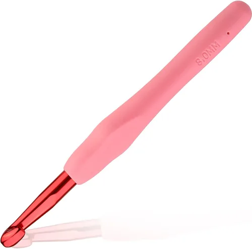 Vista 29 de Gancho de ganchillo para principiantes de 0.157 in, mango ergonómico para manos artríticas, agujas de tejer cómodas y suaves para bricolaje hecho a