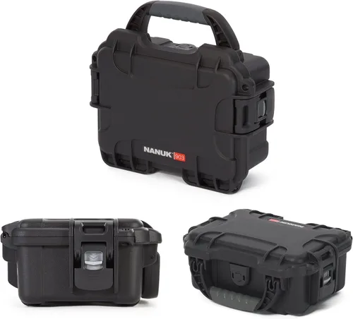 Vista 3 de NANUK 903 - Funda rígida impermeable pequeña con inserto de espuma, 9.1 x 6.8 x 3.8 pulgadas, color negro