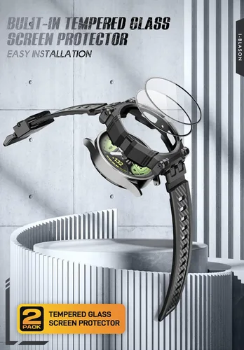 Vista 3 de i-Blason para Samsung Galaxy Watch 5 Pro Banda 45mm con 2 Juego Protector de Pantalla de Vidrio Templado, [Protección de Grado Militar]