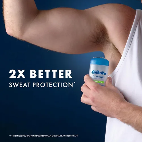 Vista 4 de Gillette Clinical Antiperspirant and Deodorant for Men, 72hr Sweat & Odor Protection, Long Lasting Freshness, Anti-White Mark Technology, Clear Gel
