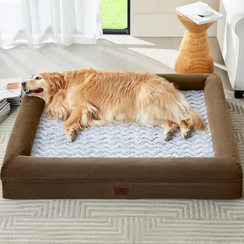 Vista 14 de WNPETHOME Cama humana para perros adultos, sofá lavable para perros con funda impermeable extraíble, sofá cama grande ortopédica para mascotas
