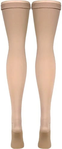 Vista 6 de Truform Medias quirúrgicas embolismo, medias altas de 18 mmHg, beige, grande, 2