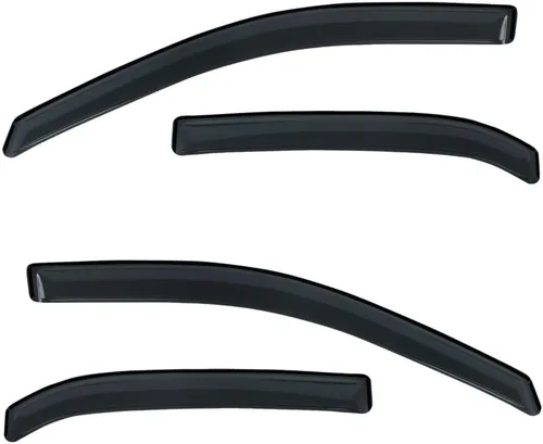 Vista 4 de Visera de ventana 8 piezas protector deflector de lluvia delantero trasero canal lateral estilo modificado acrílico oscuro tinte humo para Chevy