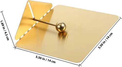 Vista 2 de Stainless Steel Napkin Holder Large Flat Napkin Stand with Weighted Arm, Rustic Golden Paper Towel Dispenser for Kitchen and Dining Table