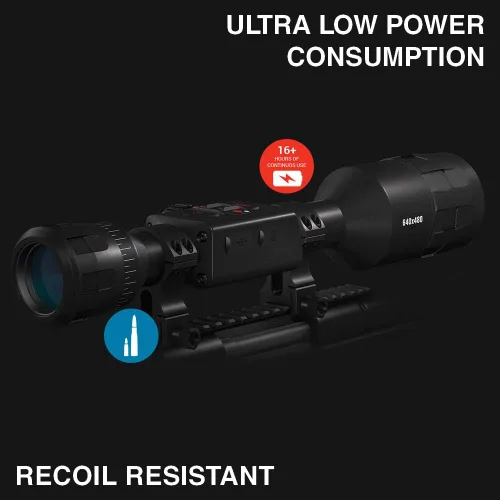 Vista 6 de ATN Thor 4 - Alcance térmico con grabación de video en HD, zoom suave, Bluetooth y Wi-Fi (transmisión, galería y controles)