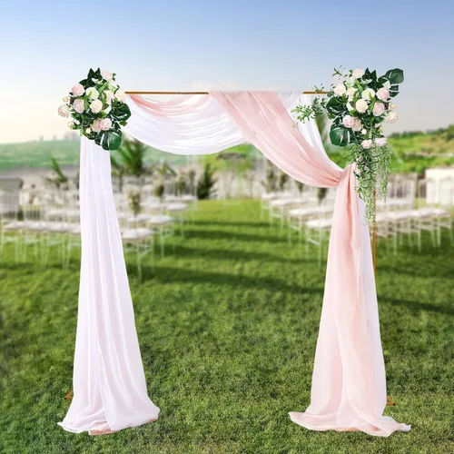 Vista 5 de Arcos de boda para ceremonia, soporte de arco de globos, soporte de arco de telón de fondo, fácil montaje, cenador de jardín para ceremonia de boda