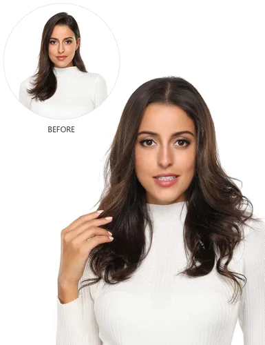 Vista 6 de Rosebud - Extensiones de cabello humano remy con clip, 8 unidades, 18 clips de 14 - 22 pulgadas