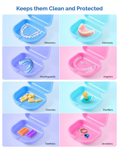 Vista 8 de JMU Estuche de retención con orificios de ventilación, estuche de almacenamiento de ortodoncia, caja de viaje para alineador y protector bucal