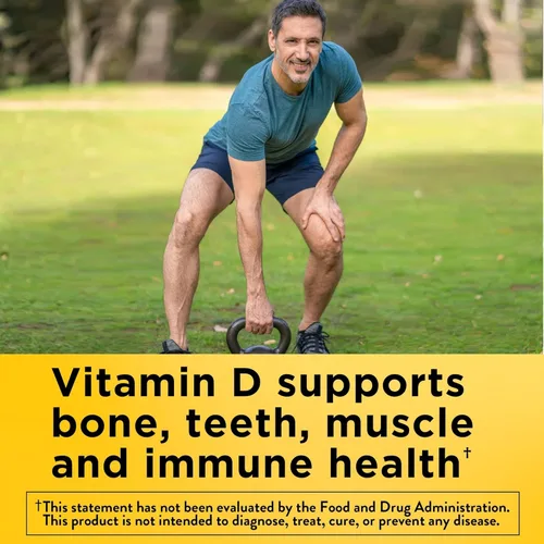 Vista 2 de Nature Made Vitamina D3 K2, 5000 UI (125 mcg) de vitamina D, suplemento dietético para huesos, dientes, músculo e inmunidad, 30 cápsulas blandas