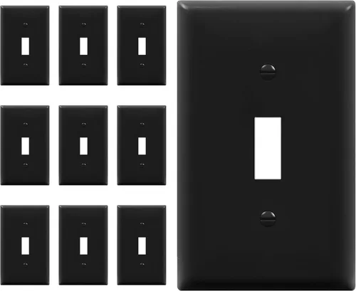 Vista 18 de ENERLITES - Placa de pared con interruptor de palanca sin tornillos, cubierta de interruptor de luz segura para niños, tamaño estándar de 1 gancho