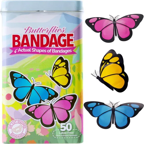 Vista 11 de BioSwiss Vendajes, juego de vendajes autoadhesivos en forma de mariposa, sin látex, cuidado de heridas estériles, 24