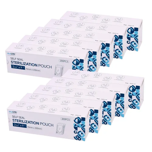 Vista 30 de 200 Bolsas de Esterilización Dental Autosellables 3.5x10 pulgadas 200/Caja 1 Caja