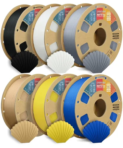 Vista 12 de OVERTURE - Filamento para impresora 3D de ácido poliláctico (PLA), 1.75 mm, carrete de cartón con filamento PLA mate de 2.2 libras, precisión