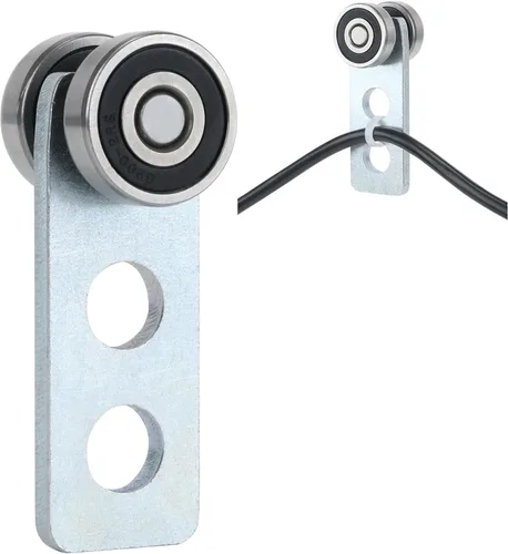 Vista 5 de Rodillos de montaje de carro de 2 ruedas. Montaje de carro de rodamientos. La parte superior del carro tiene espacio para tornillos de ajuste, lo