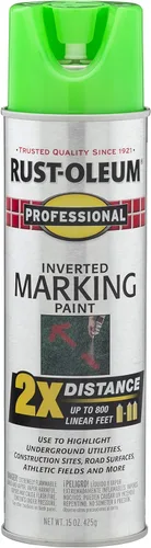 Vista 4 de Rust-Oleum 266575 Pintura en aerosol profesional de distancia 2X y marca invertida, 15 onzas, azul de precaución
