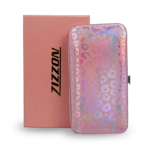 Vista 9 de Juego de cortauñas ZIZZON Set de manicura y pedicura con estuche holográfico (Rosa)