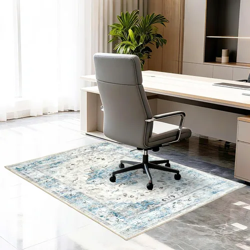 Vista 13 de Alfombrilla de Silla de Oficina para Piso de Madera y Baldosas, Protector de Alfombra Antideslizante Bajo Escritorio de 36"x48" para Silla