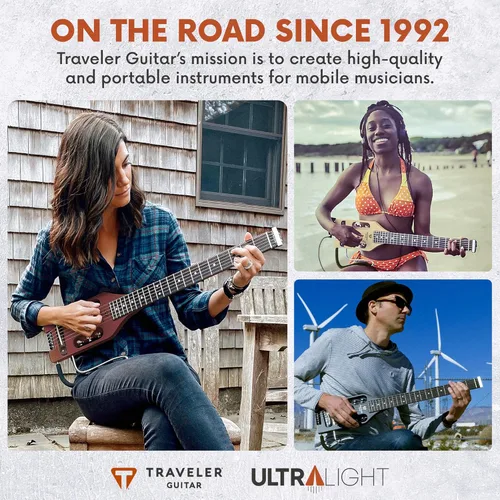 Vista 7 de Traveler Guitar Guitarra clásica ultraligera de 6 cuerdas, derecha, caoba (ULN MHSBW)