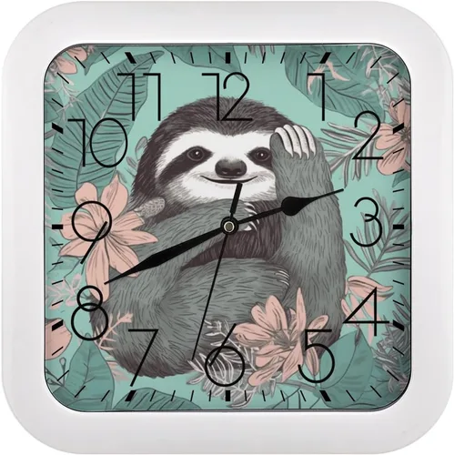 Vista 10 de 10" Square Modern Wall Clock,Americana Flag Deer Print Kitchen Clocks Wall Battery Operated,Silent Non Ticking Unique Funny Cute Wall Clock for