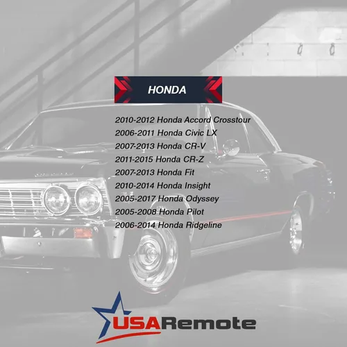 Vista 4 de Control remoto de EE.UU. - NO SE REQUIERE CORTE - Carcasa y almohadilla de control remoto llavero de entrada sin llave que se adapta a Honda