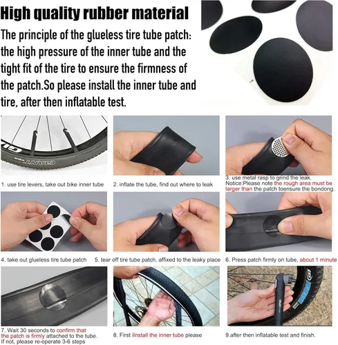 Vista 6 de DAWAY Kits de herramientas de reparación de bicicletas, bolsa de reparación de bicicletas y bomba de bicicleta de 120 PSI o bolsa de sillín