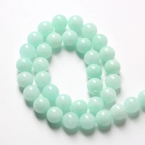 Vista 4 de 4MM 86 piezas Cuentas sueltas de piedra natural de amazonita calcedonia para hacer joyería DIY Pulsera Collar 1 hebra