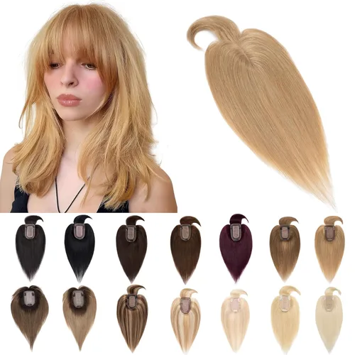 Vista 25 de SEGO Toppers de cabello humano para mujeres con cabello adelgazante, base de seda de 7 * 13CM (2.8 x 5.1 in), 100% cabello humano real, postizos