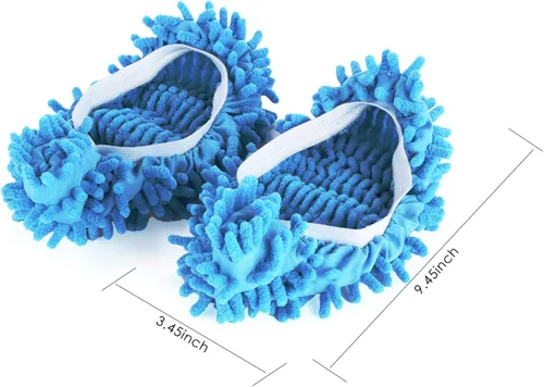 Vista 2 de Zapatillas de fregona lavables, multifunción de microfibra para mopa de polvo, zapatos de limpieza de pisos, cubierta para el hogar
