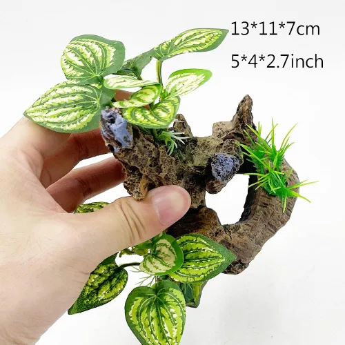 Vista 2 de Smoothedo-Pets Betta Fish Tank - Decoración de cueva para acuario, accesorios de decoración de acuario, almohadilla de hoja de betta, hamaca