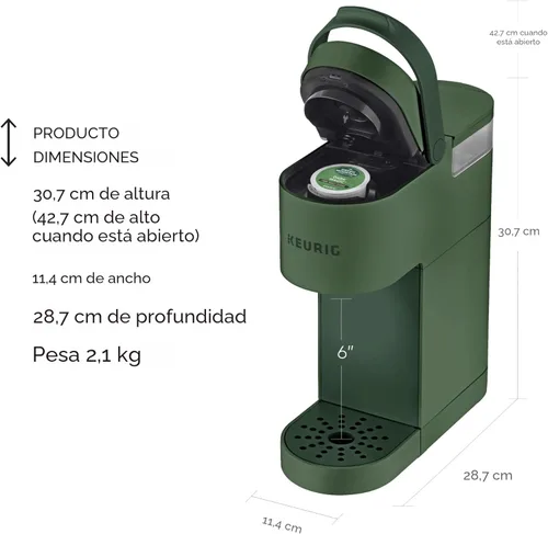 Vista 4 de Keurig K-Mini - Cafetera de cápsulas K-Cup de una sola porción, tamaño de preparación de 6 a 12 onzas, con almacenamiento de cable, perfecta